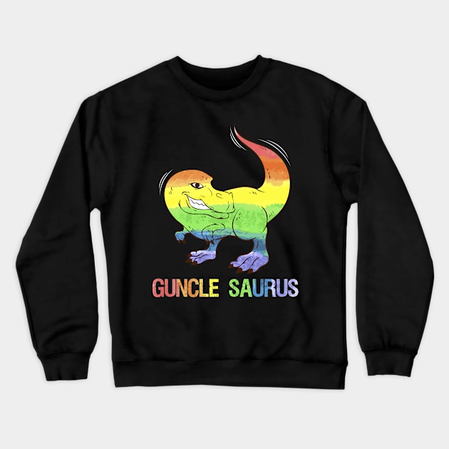 Guncle Saurus Gay Dinosaur Uncle LGBT Crewneck Sweatshirt by Print-Dinner